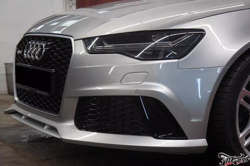 Audi RS6. Оклейка кузова, ламинация карбоном, пошив потолка и руля. Part I.